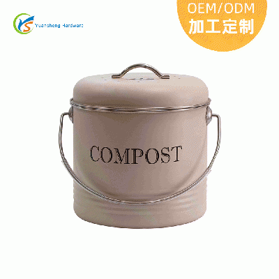 定制compost bin厨余堆肥桶带盖圆形家用厨房配过滤棉厨『余垃圾桶