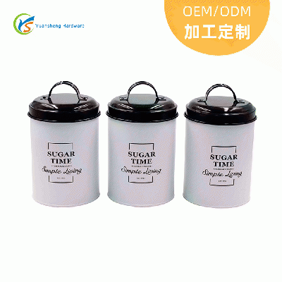 厂家定制储物罐 密封镀锌铁皮收纳罐 咖啡豆密封罐 咖啡储存罐