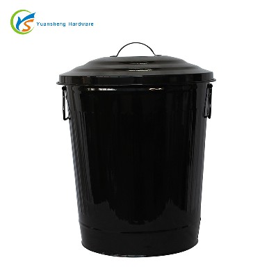 厂家定制金属铁皮桶垃圾桶铁制圆桶形带盖大垃圾桶镀锌铁皮垃圾桶