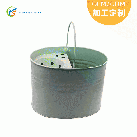 OEM厂家定制美�式拖把桶 家用镀锌铁皮喷粉绿色16L拖布桶 拖地桶