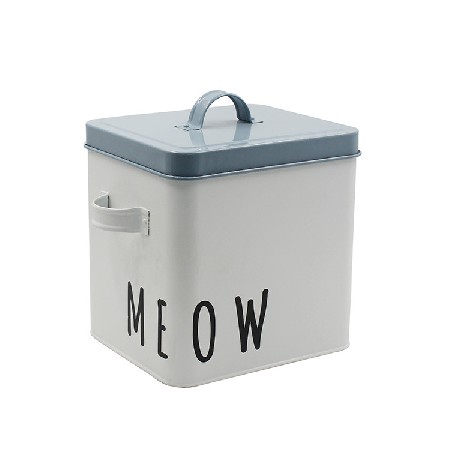 ODM跨境定制宠物储粮桶 镀锌铁皮密封米桶猫粮罐  猫粮桶